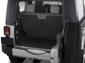 Cargo space of the 2-door Jeep Wrangler